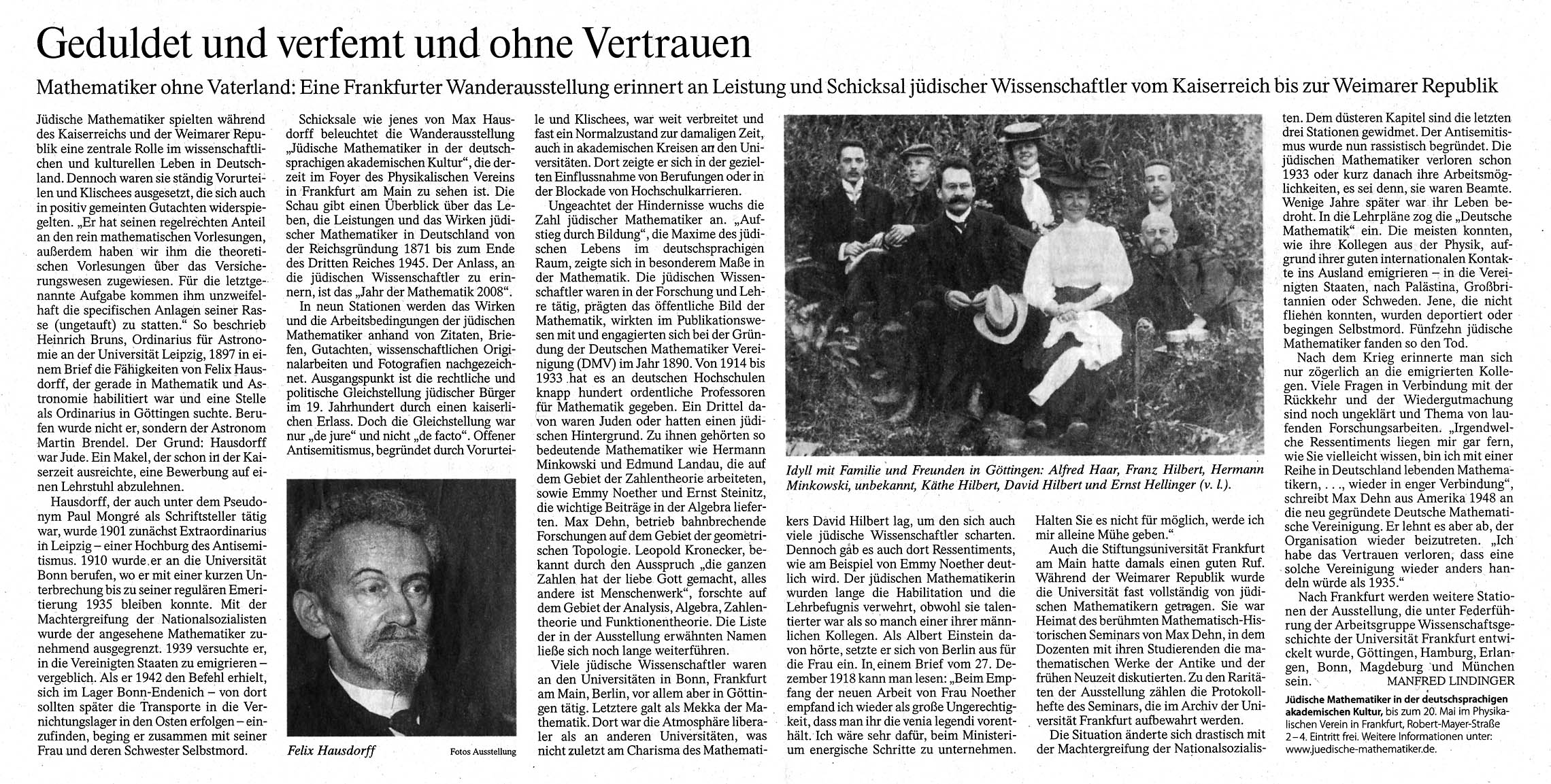 Bericht aus der FAZ, 13. Mai 2008