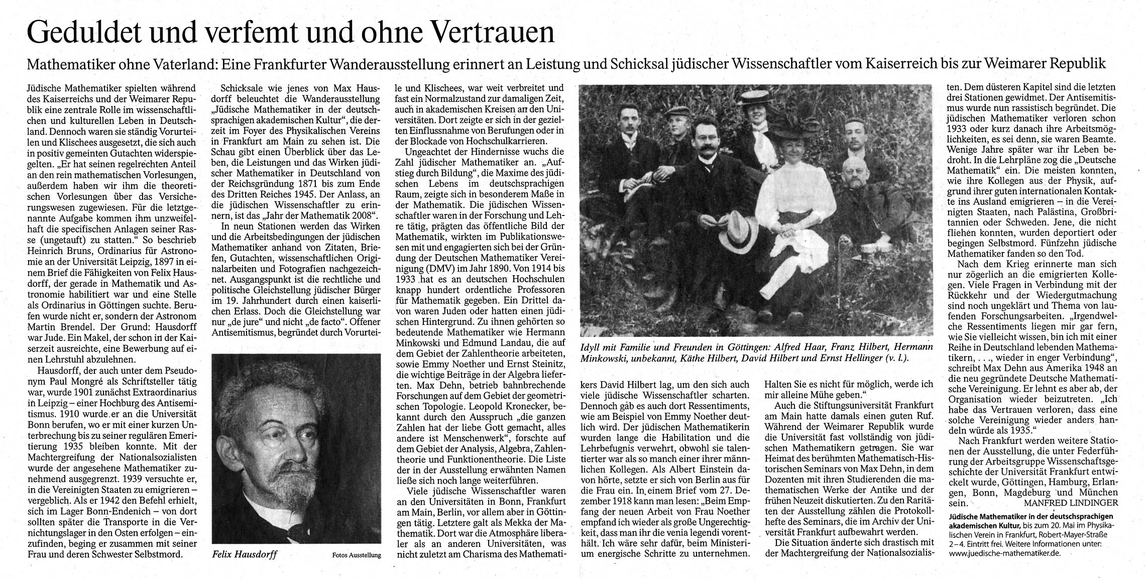 Bericht aus der FAZ, 13. Mai 2008