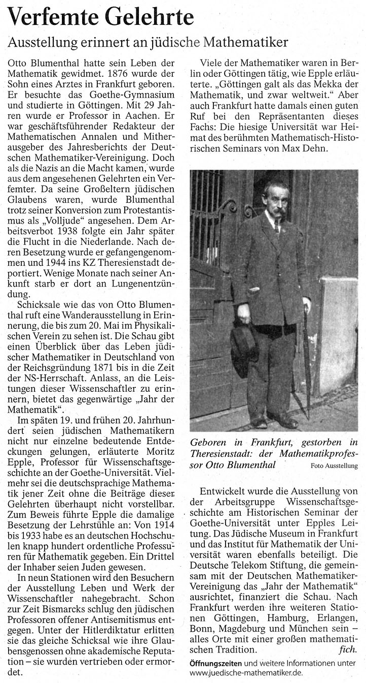 Bericht aus der FAZ, 8. Mai 2008